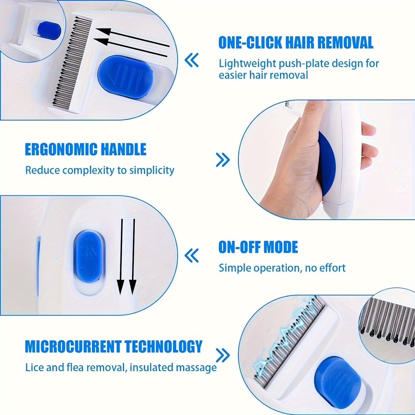 flea comb - Electric Flea Comb - Effective Flea & Egg Removal, Gentle Pet Care Design - Cats & Dogs - Pet Owners - For Safe & Easy Flea & Lice Control - Flea-Free Fur, Instantly!