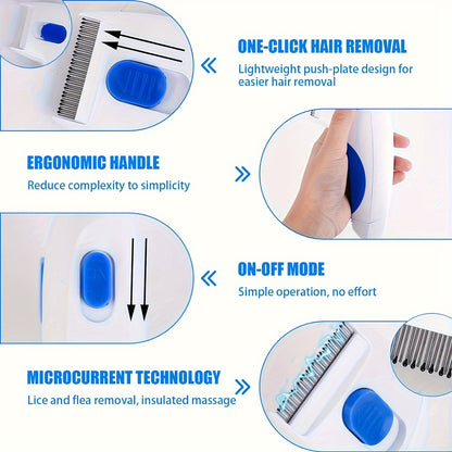 flea comb - Electric Flea Comb - Effective Flea & Egg Removal, Gentle Pet Care Design - Cats & Dogs - Pet Owners - For Safe & Easy Flea & Lice Control - Flea-Free Fur, Instantly!