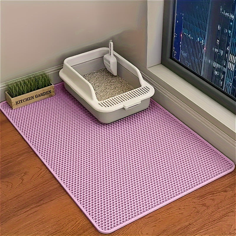 [Non-Slip Cat Litter Mat] Non-Slip Extra-Large Cat Litter Mat | Honeycomb Design, EVA Material, Leakproof & Easy to Clean, Multi-Color Options, Ideal for Home Pet Care, Litter Box Accessory, Durable Pet Mat