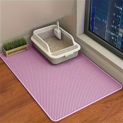 [Non-Slip Cat Litter Mat] Non-Slip Extra-Large Cat Litter Mat | Honeycomb Design, EVA Material, Leakproof & Easy to Clean, Multi-Color Options, Ideal for Home Pet Care, Litter Box Accessory, Durable Pet Mat
