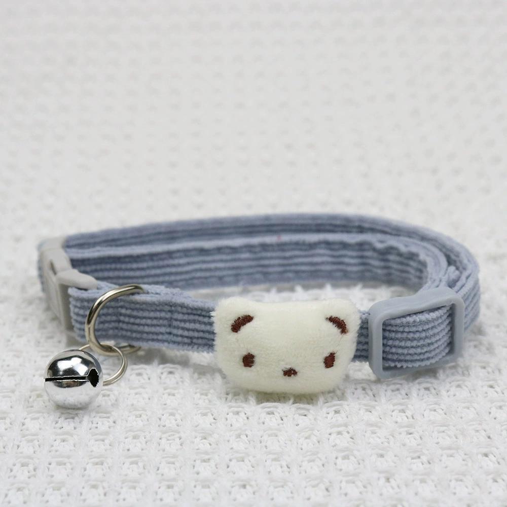 Cute Cartoon Bear Decor Pet Collar Adjustable Cat Collar, Breakaway Cat Collar With Bell