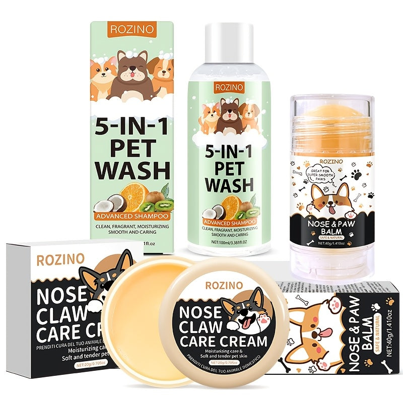 [Moisturizing Pet Care] 3pcs Pet Shower Gel Tear Cream Moisturizing Care Stick Set - Deeply Moisturizes Hair, Provides Long-Lasting Hydration - Bids Farewell to Roughness, Dryness, and Dust, Gently Cares for Pets, and Keeps P