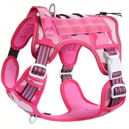 Tactical Harness For Large Dogs No Pull Adjustable Pet Harness Reflective Working Training Easy Control Pet Vest Military Service Dog Harnesses