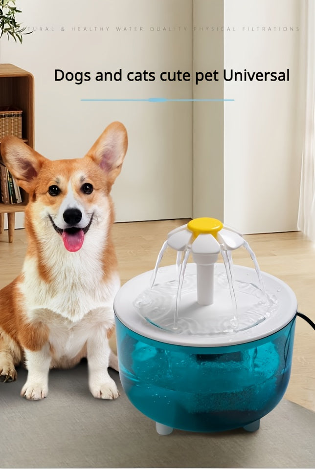 Cats and dogs pet new fountain flower water dispenser automatic cat water dispenser dog water dispenser food grade PP material, quiet operation, USB powered, safe and secure, suitable for cats and dogs large capacity Hallowee