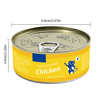 Canned Cat, 85g/3oz Canned Pet Snacks, Chicken Shredded Frozen Can, High Meat Content, Wet Food, Suitable for Cats and Dogs