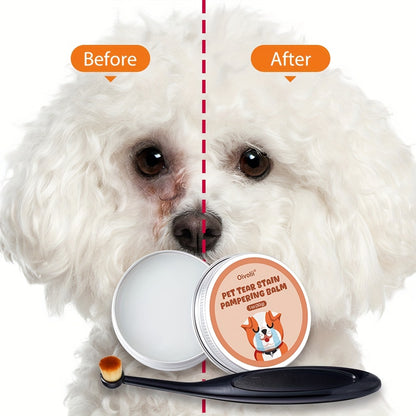 Pet Tear Stain Remover Gel 30g + Brush | Gentle Plant-Based Formula | Effective & Irritation-Free Eye Cleaning For Dogs & Cats