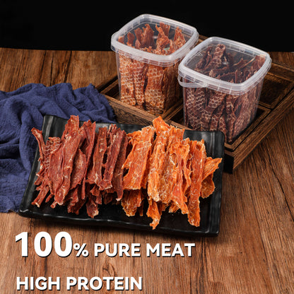 Set of Three (3*200G) 600G/21.1Oz Duck Jerky And Chicken And Cowhide Sticks, Along with Duck Jerky Dog Treats Suitable for Small, Medium, And Large Dogs. These Chewy Snacks Are Easy to Digest, Long-Lasting Dog Chews, Perfect