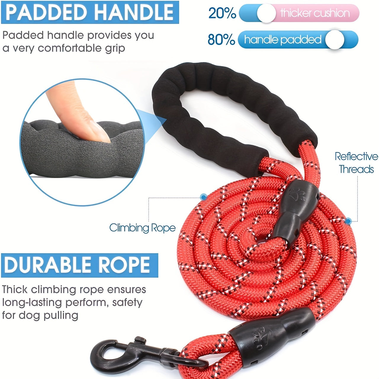 Dog Nylon Leash Lengthened And Reflective Round Rope Small And Medium Cats Dogs Leash Pet Traction Rope