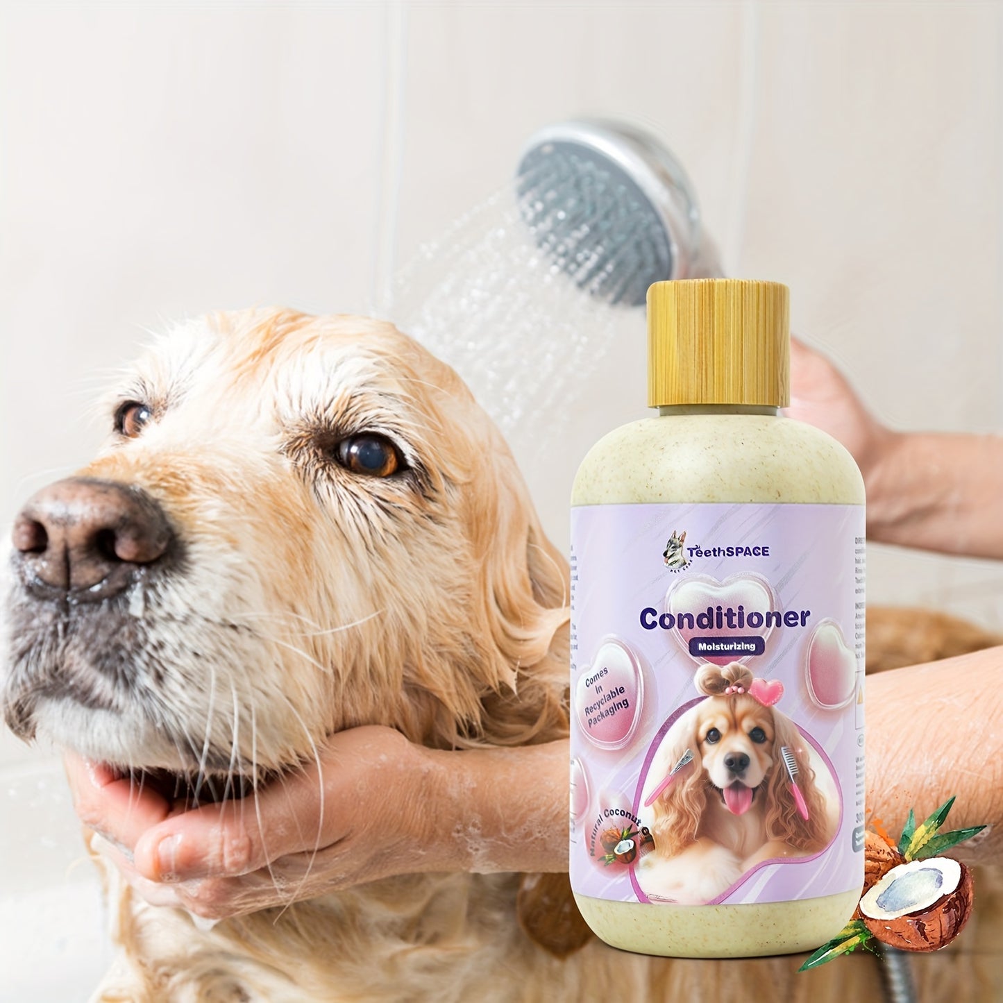 2pcs Pet Grooming Kit: Gentle Formula Shampoo & Conditioner For Dogs - Softens Fur, Cleanses & Cares, Nourishing Coconut Pet Care 3-in-1 Shampoo - Deep Cleans, Moisturizes, Itchy Skin Relief, Glossy Coat - Gentle & Safe For C