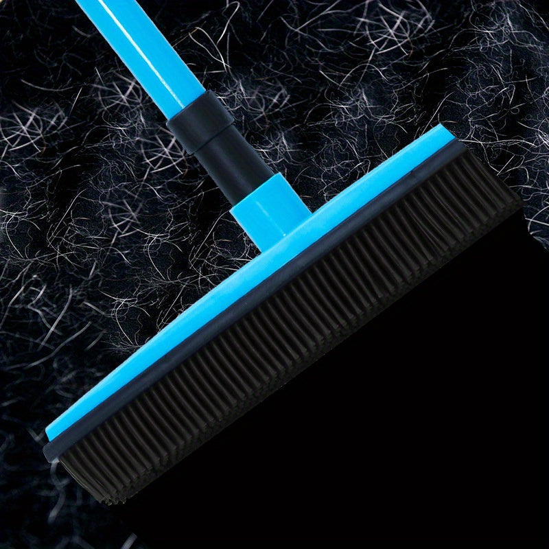 1pc Telescopic Pet Hair Remover Broom - Efficient Carpet Cleaner with Gentle Silicone Bristles - Flexible Handle for Dust & Hair Removal - Perfect Household Tool for Apartments, Dorms, and School Prep - Complete Cleaning Kit
