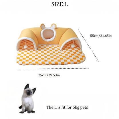 Cat Tunnel Cat Nest Small Pet Tunnel Small Pet Nest Elk Pet Nest Hide and Seek Toy Cat Tunnel Play Sleep Integrated Bear Shaped Tunnel Cat Nest Pet Nest Warm Nest Rabbit Hamster Tunnel Nest