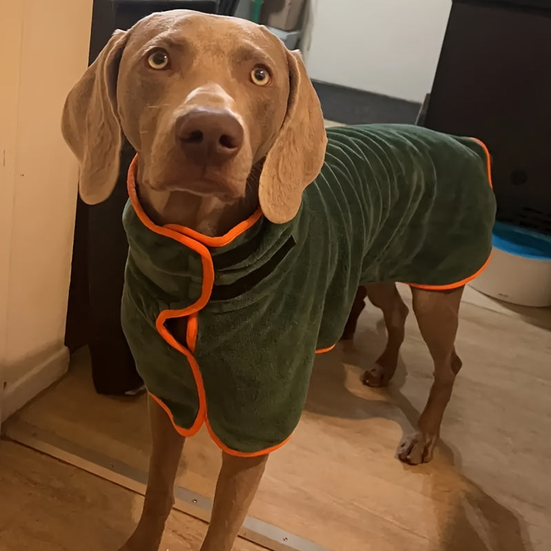 [Quick-Dry Dog Drying Coat] Super Absorbent Quick-Dry Dog Drying Coat - Warm-Keeping Bathrobe with Full Body Coverage & Hood, Multiple Colors (Purple, Blue, Green, Yellow, Red), Durable Fabric for Efficient Water Absorption &