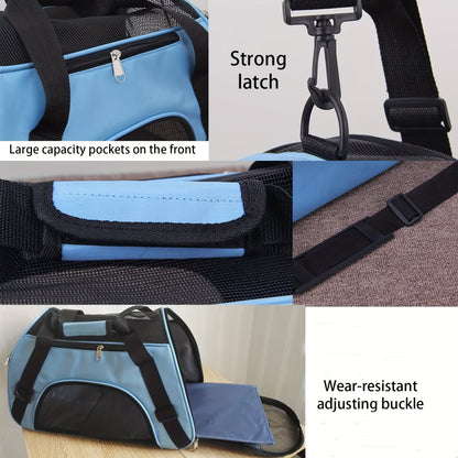 Cat Carrier Dog Carrier Pet Carrier, Airline Approved Soft-Sided Foldable Pet Bag Puppy Carrier With Breathable Mesh For Small Medium Cats Dogs Rabbit