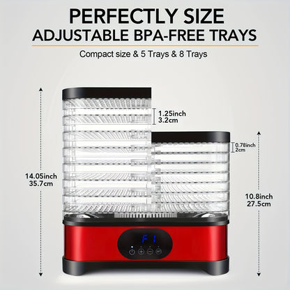 8-layer Food Dehydrator 400W Household Food Dryer, Dried Meat And Fruit Dryer, Used for Dried Meat, Fruit, Vanilla, Vegetables, Pet Snacks, Etc. Electric Food Fresher, 72-hour Timing, Adjustable Temperature And Wind Force, St