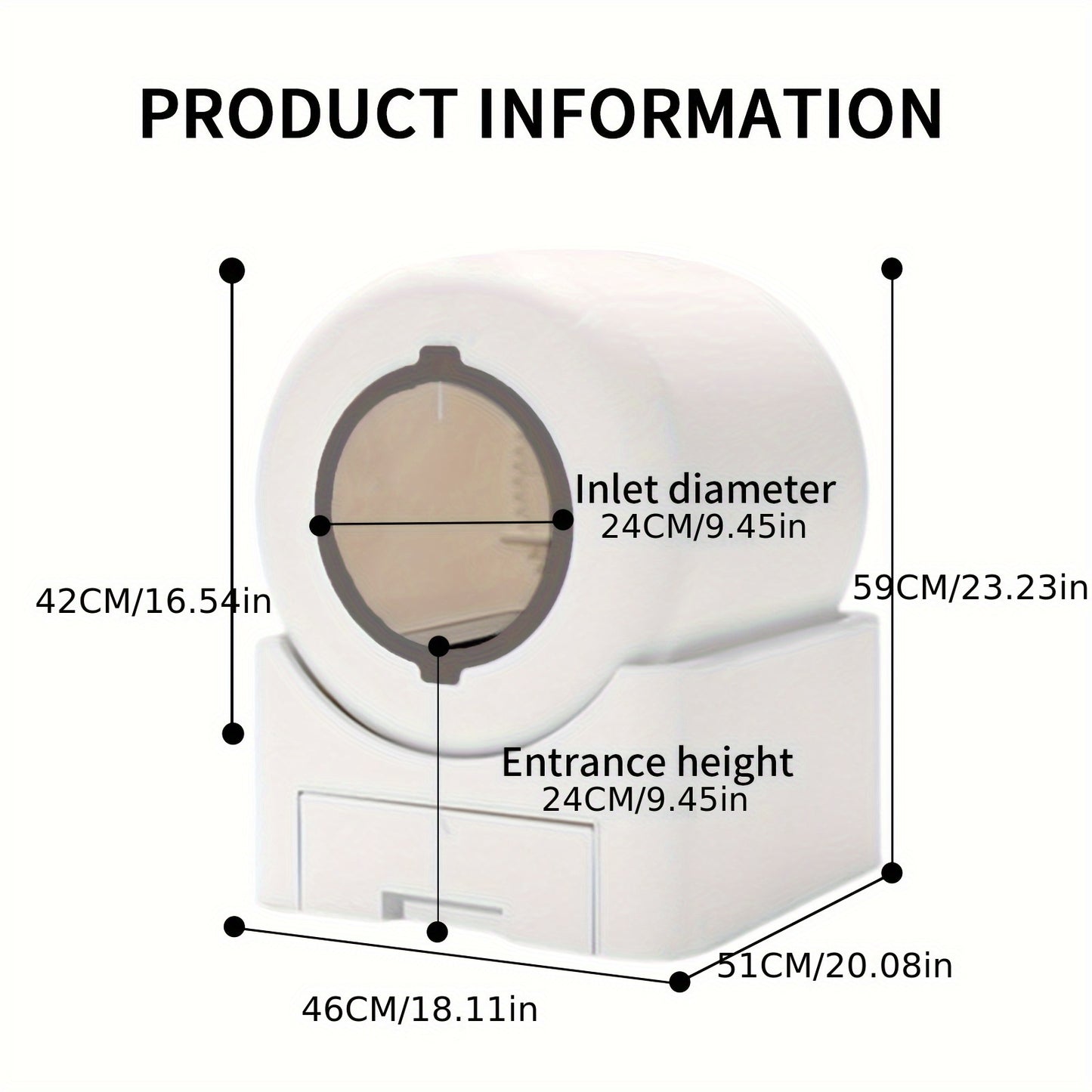 Smart Self-Cleaning Litter Box Pro 18.76gal XL Capacity - APP/WiFi Control, Odorless, Anti-Pinch Safety, Quiet, All Cat Litters Compatible, Includes Waste Bags and Mat, Suitable for Multi-Cat Homes, Quiet Pet Care, Sleek Pet