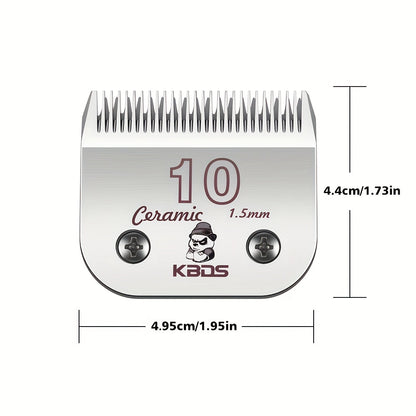 4-Pack Professional Ceramic Detachable Blades - Compatible with Andis, Oster A5, Wahl KM10 Series Clippers, KBDS Size 10/7F/5F/4F, Cut Length 1/16"(1.5mm) to 3/8"(9.5mm) for Pet Dog Grooming