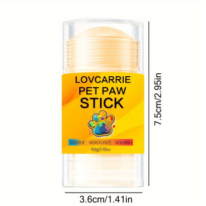 40g LOVCARRIE Natural Paw Balm Stick for Dogs & Cats - Soothing Moisturizing Cream for Dry, Cracked Paws, Non-Toxic Formula Pet Care Paw Salve