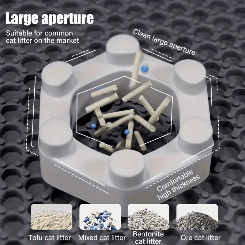 [Non-Slip Cat Litter Mat] Non-Slip Extra-Large Cat Litter Mat | Honeycomb Design, EVA Material, Leakproof & Easy to Clean, Multi-Color Options, Ideal for Home Pet Care, Litter Box Accessory, Durable Pet Mat