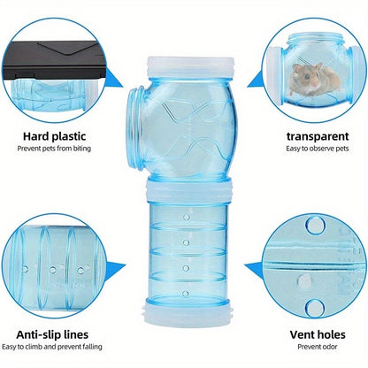 8pcs/set DIY Hamster Tunnel Toy Pet Rats Sports Training Pipeline Transparent Runway Toy Pet Hamster Game For Small Animal Accessories Mice Creative DIY Colorful Hoop Tubes Diam 2.17inch