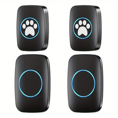 Wireless Pet Doorbell System - Easy Touch Training Aid for Dogs - 2 Receivers & Transmitters, High-Volume Chimes, Ideal for Indoor/Outdoor Use