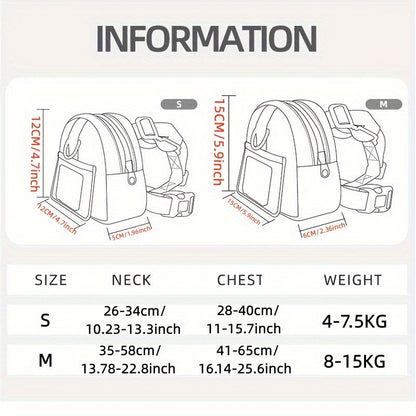 Colorful Nylon Pet Harness with Leash & Backpack - Cartoon School Bag Design for Dogs, Machine Washable, Ideal for Outdoor Adventures