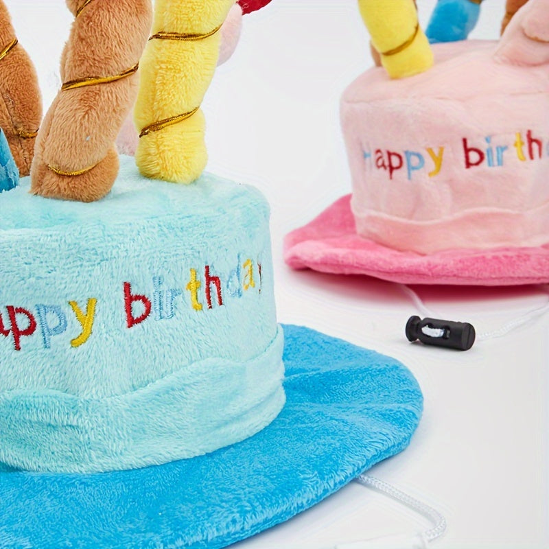 Colorful Pet Birthday Hat - Adjustable, Soft, and Comfortable Dog Party Costume with Vibrant Candles for a Fun Celebration - Perfect for Dog Lovers and Pet Owners
