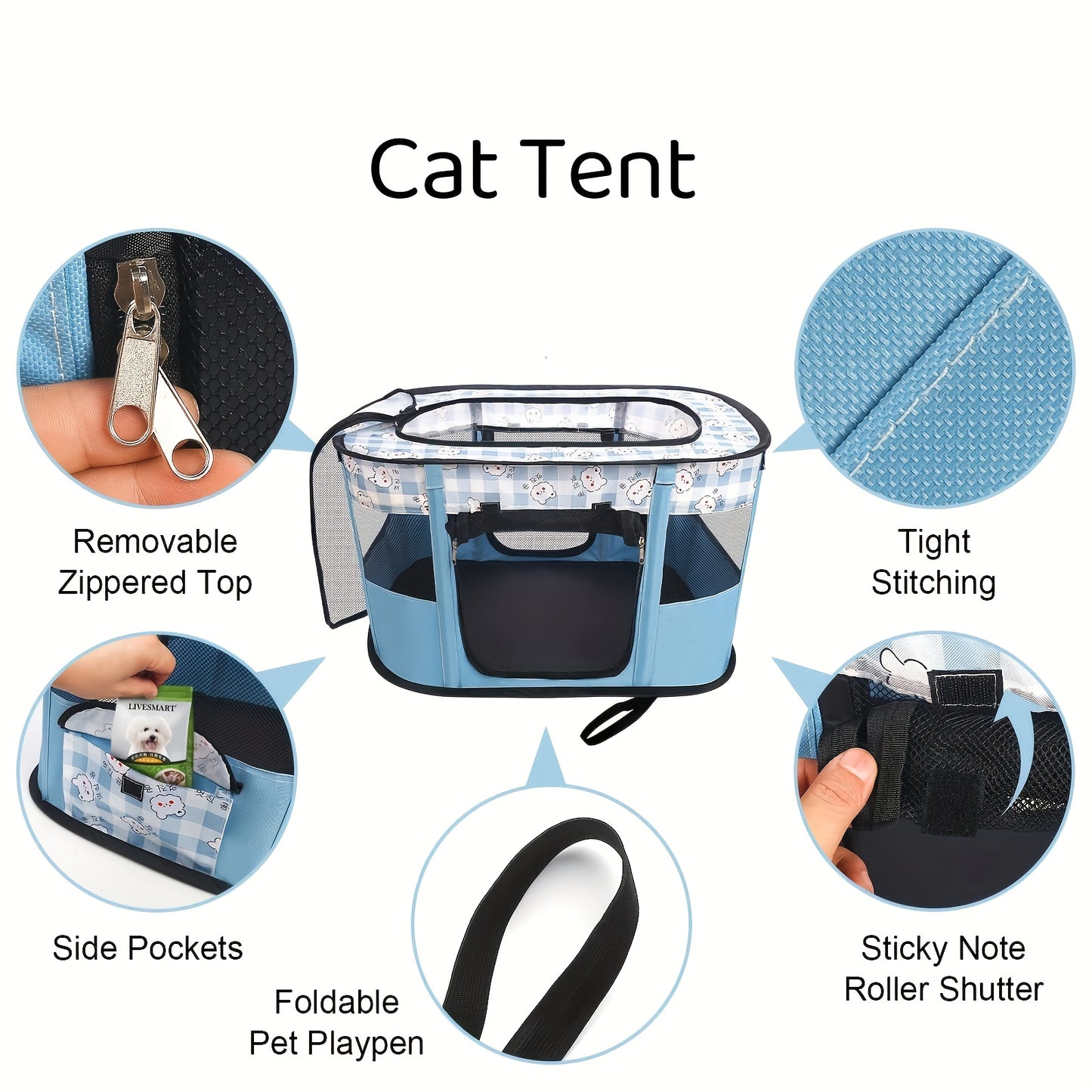 Portable Foldable Pet Playpen Collapsible Crates Kennel Playpen For Dog Cat And Rabbit &Travel Playpen, Portable Pet Play Pens, Dog And Cat Playpen Foldable, Dog Tent Puppy Playground For Puppy Indoor/Outdoor (M.L.XL.XXL).