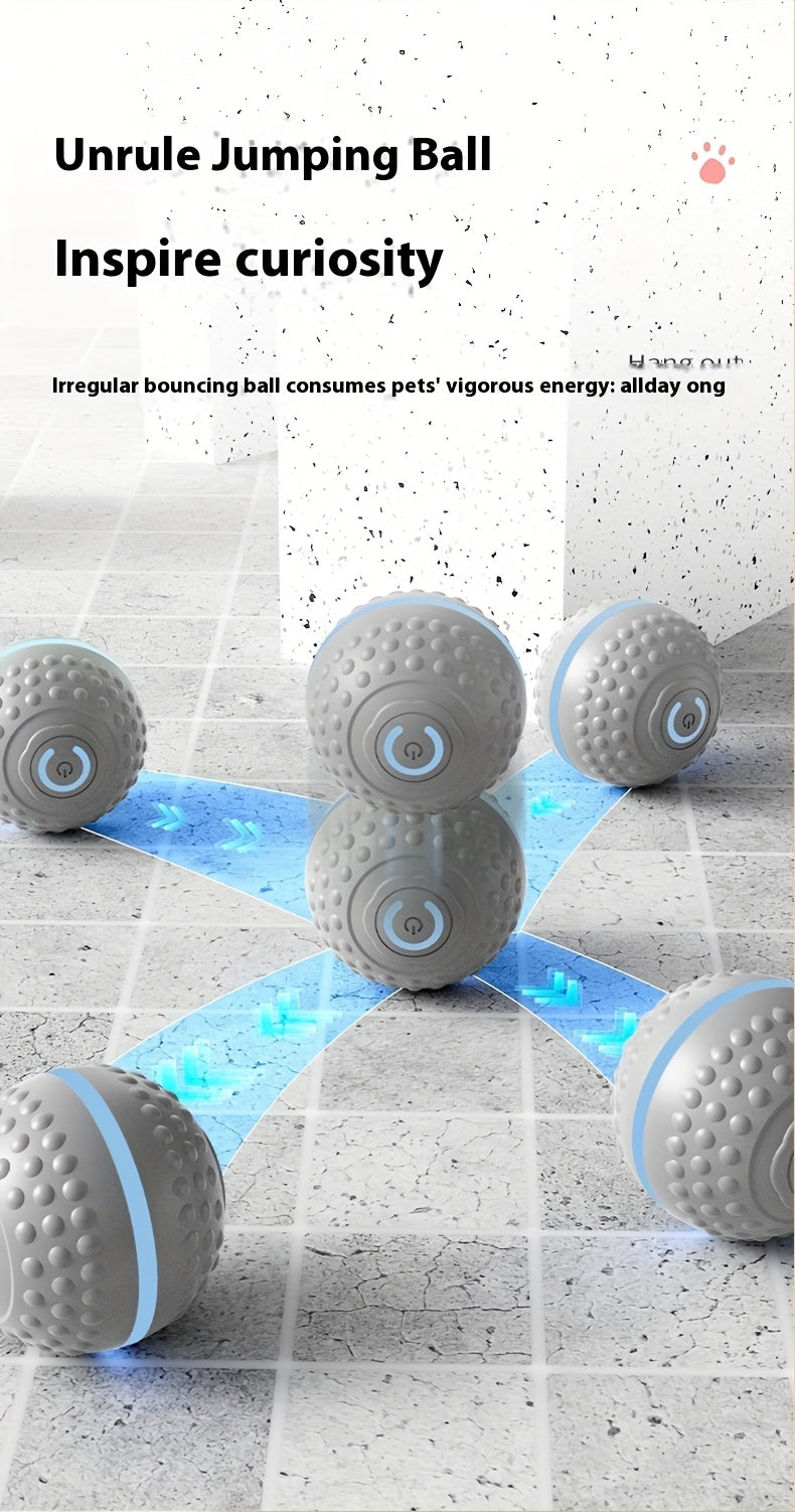 PounceEarth Large Dog Ball Toy - Bite-Resistant Durable Dog Ball with USB Rechargeable Battery, Interactive Polka Dot Design & Multiple Modes for All Breeds - Promotes Playful Engagement & Stimulates Curiosity, Dog Ball Toy,