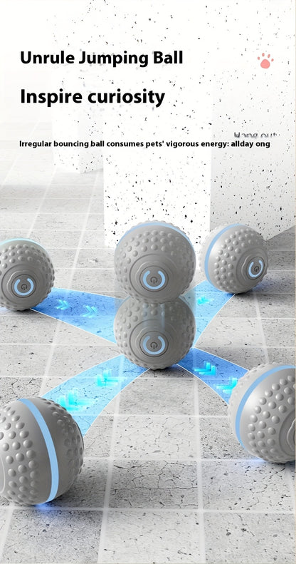 PounceEarth Large Dog Ball Toy - Bite-Resistant Durable Dog Ball with USB Rechargeable Battery, Interactive Polka Dot Design & Multiple Modes for All Breeds - Promotes Playful Engagement & Stimulates Curiosity, Dog Ball Toy,