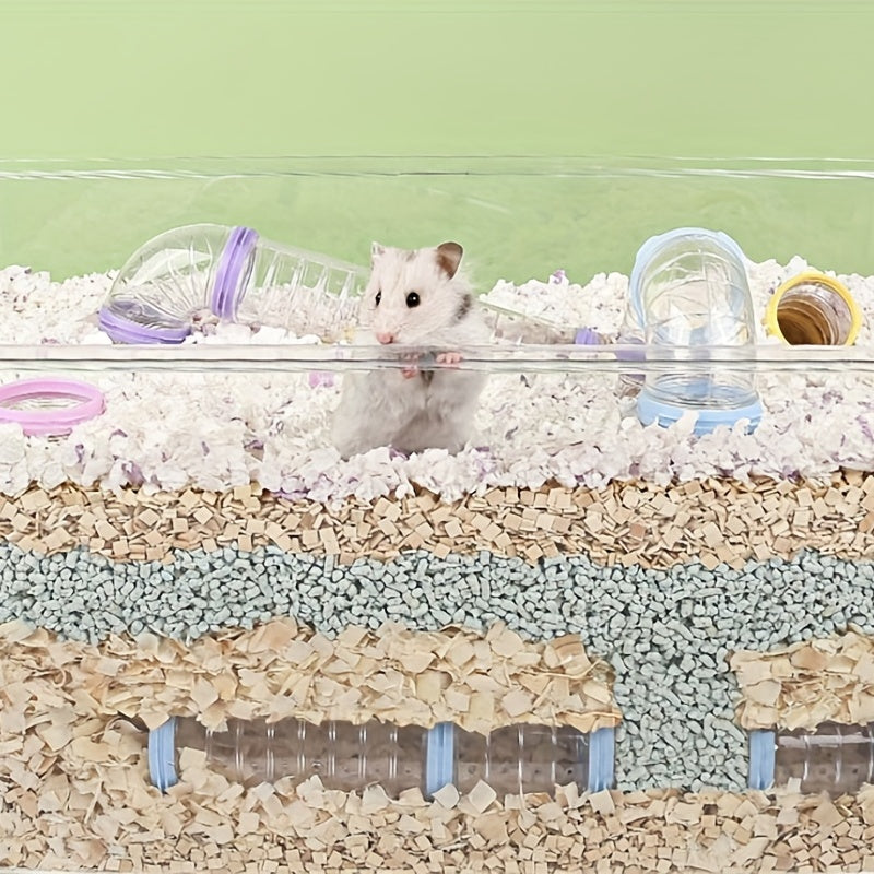 8pcs/set DIY Hamster Tunnel Toy Pet Rats Sports Training Pipeline Transparent Runway Toy Pet Hamster Game For Small Animal Accessories Mice Creative DIY Colorful Hoop Tubes Diam 2.17inch