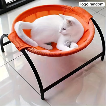 Alloy Steel Cat Hammock Bed, Free-Standing Pet Sleeping Bed, Easy Assembly, Washable, Stable Structure, Excellent Breathability, Indoor/Outdoor Use, Detachable Design for Cats