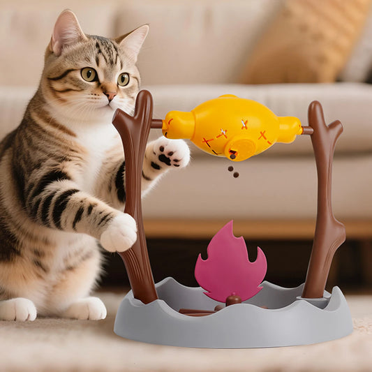 Creative Fun Cats Slow Feeding Snack Bowl Pet Interactive Food Leak Toys Dog Cat Grilled Fish Spinning Puzzle Toy Sniff Training