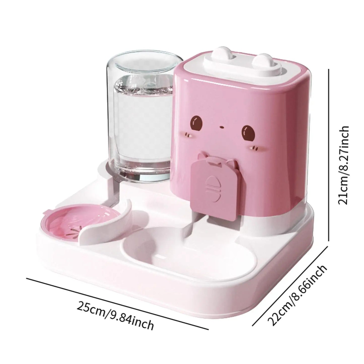 2 in 1 Automatic Pet Feeder Pet Food Bowl for Small Animals Small Dogs Feeding Dispenser Travel Convenient