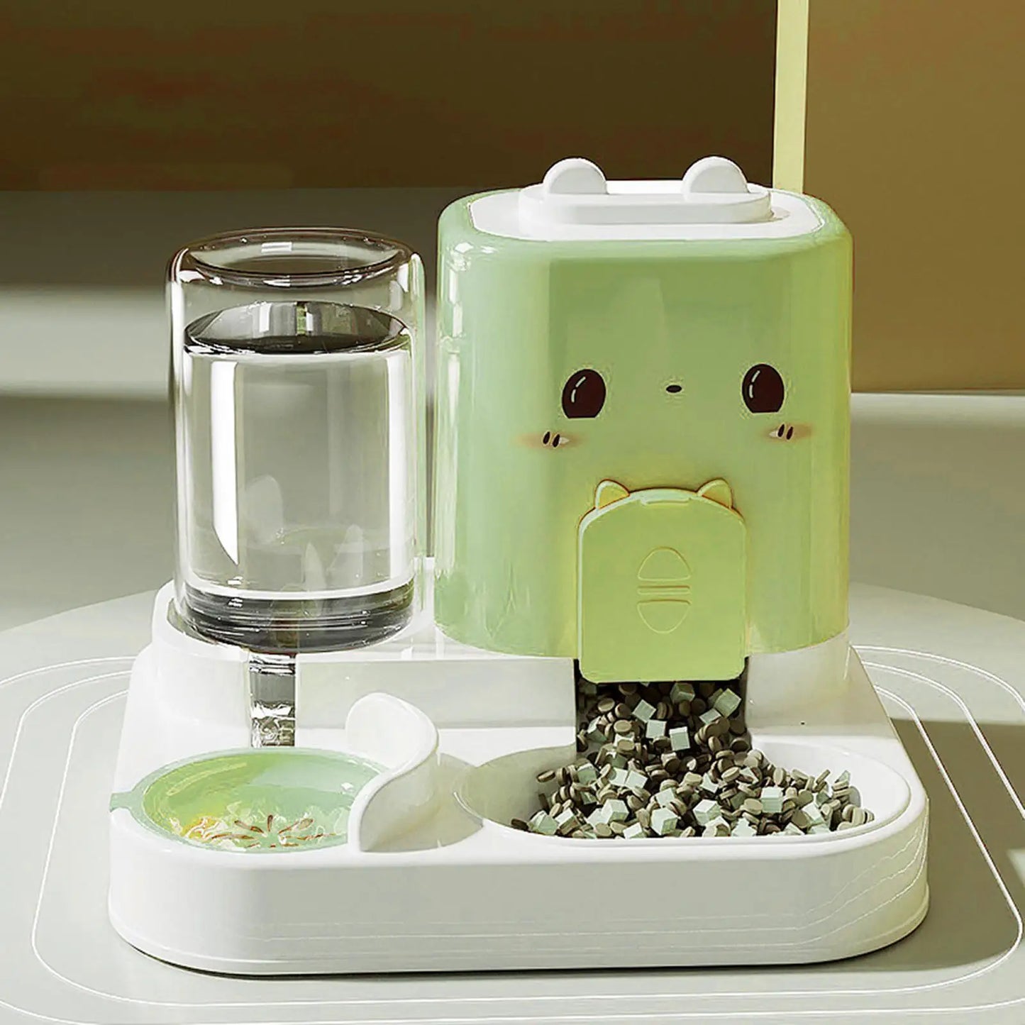 2 in 1 Automatic Pet Feeder Pet Food Bowl for Small Animals Small Dogs Feeding Dispenser Travel Convenient