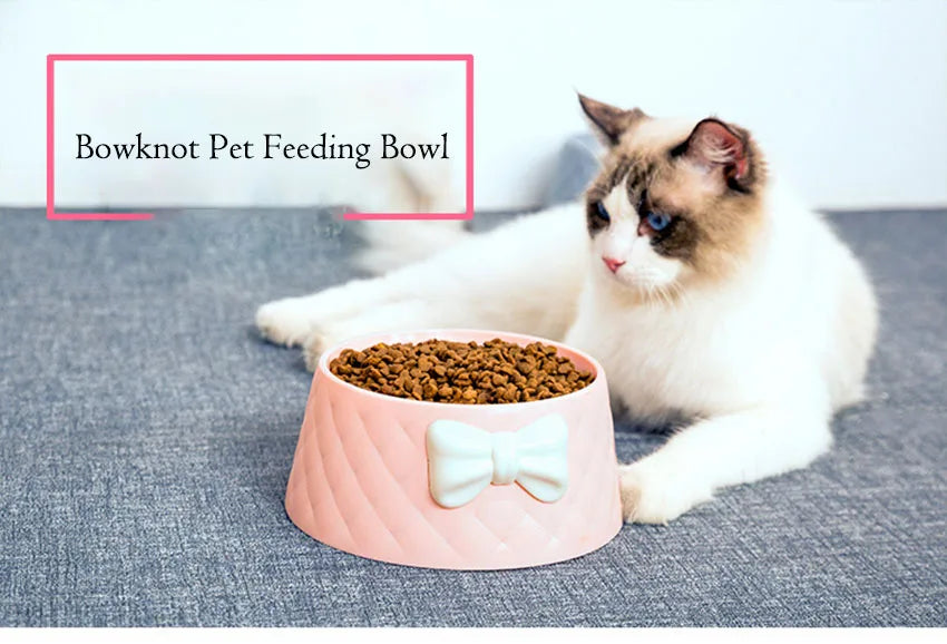 Pet Dog Food Bowls ,Lovely Bowknot Puppy Feeder Dish Bowl,Feeders Bow Cat Bowl For Water Sweet Princess Pet Feeding Bowls миски