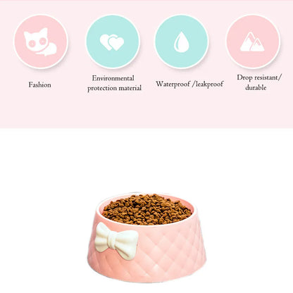 Pet Dog Food Bowls ,Lovely Bowknot Puppy Feeder Dish Bowl,Feeders Bow Cat Bowl For Water Sweet Princess Pet Feeding Bowls миски