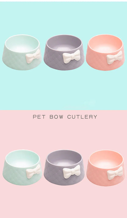 Pet Dog Food Bowls ,Lovely Bowknot Puppy Feeder Dish Bowl,Feeders Bow Cat Bowl For Water Sweet Princess Pet Feeding Bowls миски