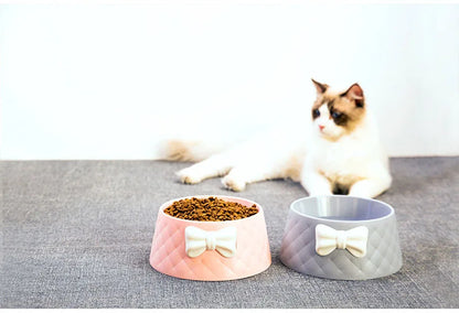 Pet Dog Food Bowls ,Lovely Bowknot Puppy Feeder Dish Bowl,Feeders Bow Cat Bowl For Water Sweet Princess Pet Feeding Bowls миски