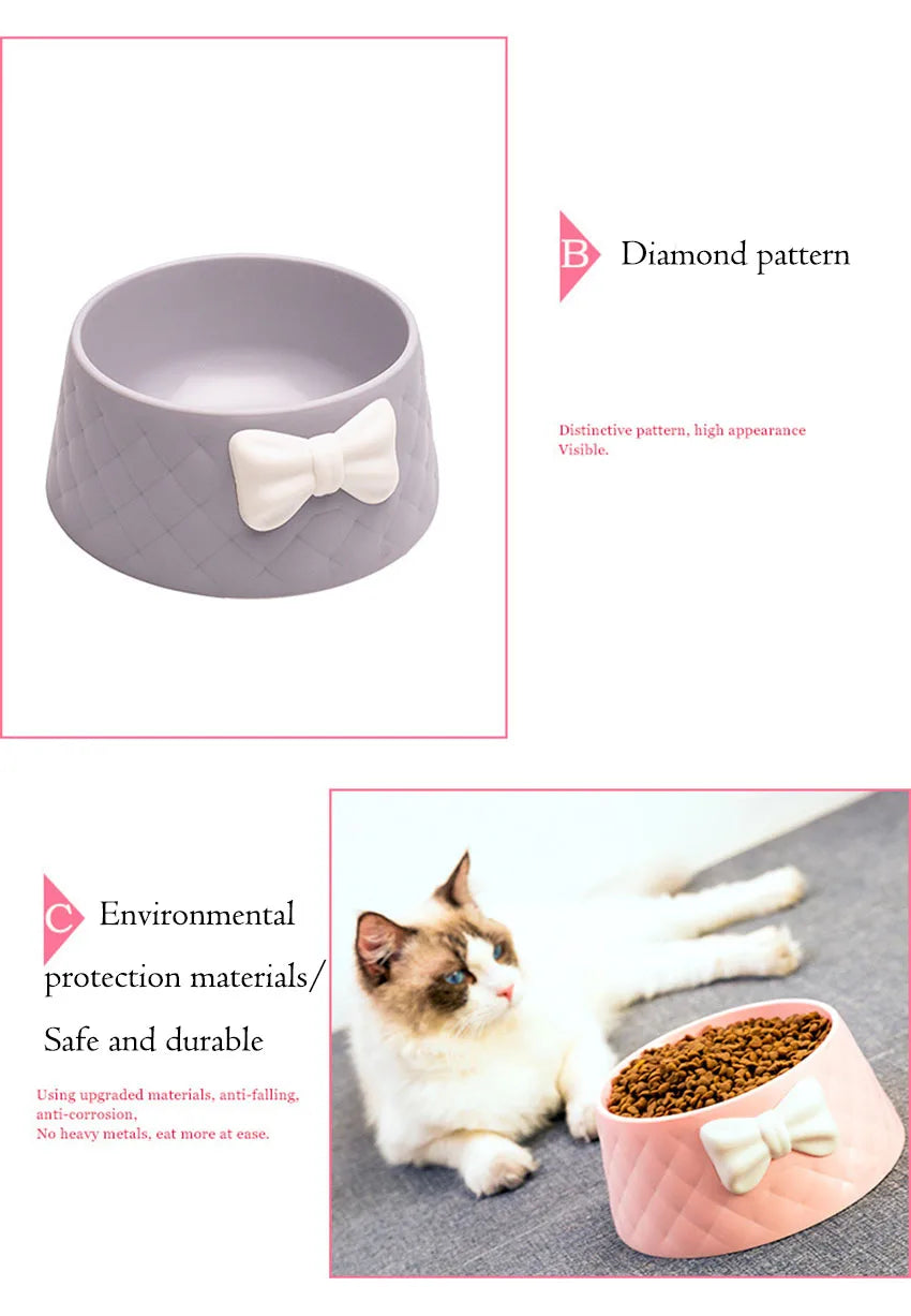 Pet Dog Food Bowls ,Lovely Bowknot Puppy Feeder Dish Bowl,Feeders Bow Cat Bowl For Water Sweet Princess Pet Feeding Bowls миски