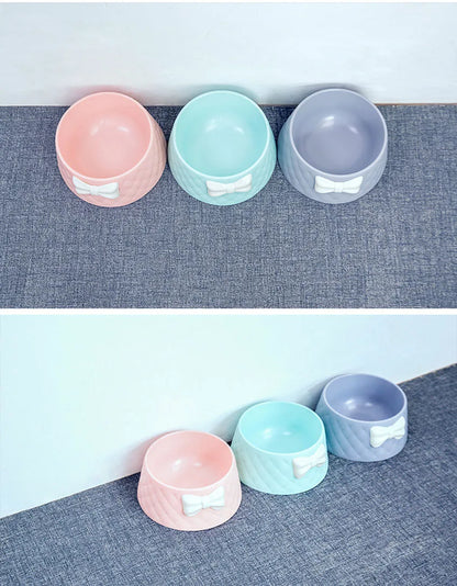 Pet Dog Food Bowls ,Lovely Bowknot Puppy Feeder Dish Bowl,Feeders Bow Cat Bowl For Water Sweet Princess Pet Feeding Bowls миски