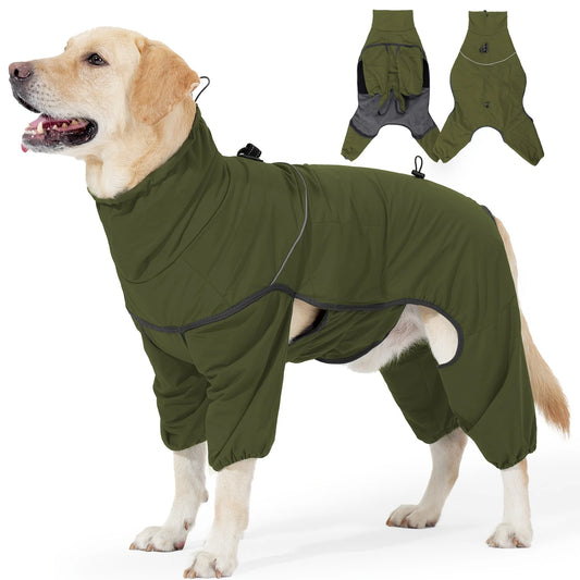 Thick  Warm Pet Clothing  Pet Clothing with Leash and Reflective Strips  High-necked  Fully Enclosed  Multi-functional Clothing