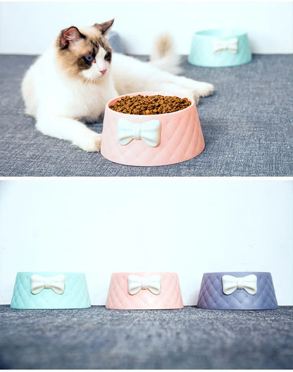 Pet Dog Food Bowls ,Lovely Bowknot Puppy Feeder Dish Bowl,Feeders Bow Cat Bowl For Water Sweet Princess Pet Feeding Bowls миски