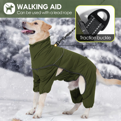 Thick  Warm Pet Clothing  Pet Clothing with Leash and Reflective Strips  High-necked  Fully Enclosed  Multi-functional Clothing