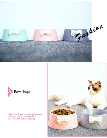 Pet Dog Food Bowls ,Lovely Bowknot Puppy Feeder Dish Bowl,Feeders Bow Cat Bowl For Water Sweet Princess Pet Feeding Bowls миски