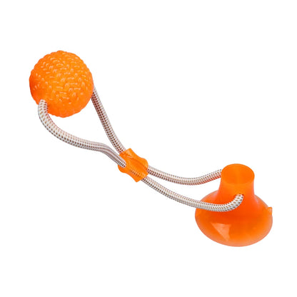Pet Toys for Small Dogs, Rubber Dog Toy, Dog Push Toy with TPR Ball, Pet Tooth Cleaning Chewing Toy with Suction Cup