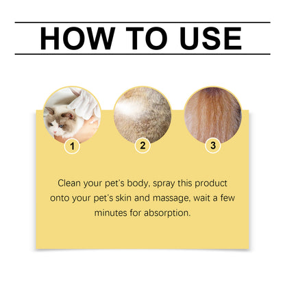 Pet Skin Care Spray Relieve Discomfort for Dogs Cat Flea Lice Control Alleviate Skin Scratching Licking Portable Pet Wound Spray