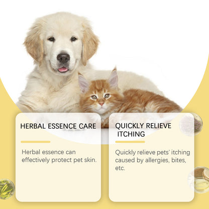 Pet Skin Care Spray Relieve Discomfort for Dogs Cat Flea Lice Control Alleviate Skin Scratching Licking Portable Pet Wound Spray