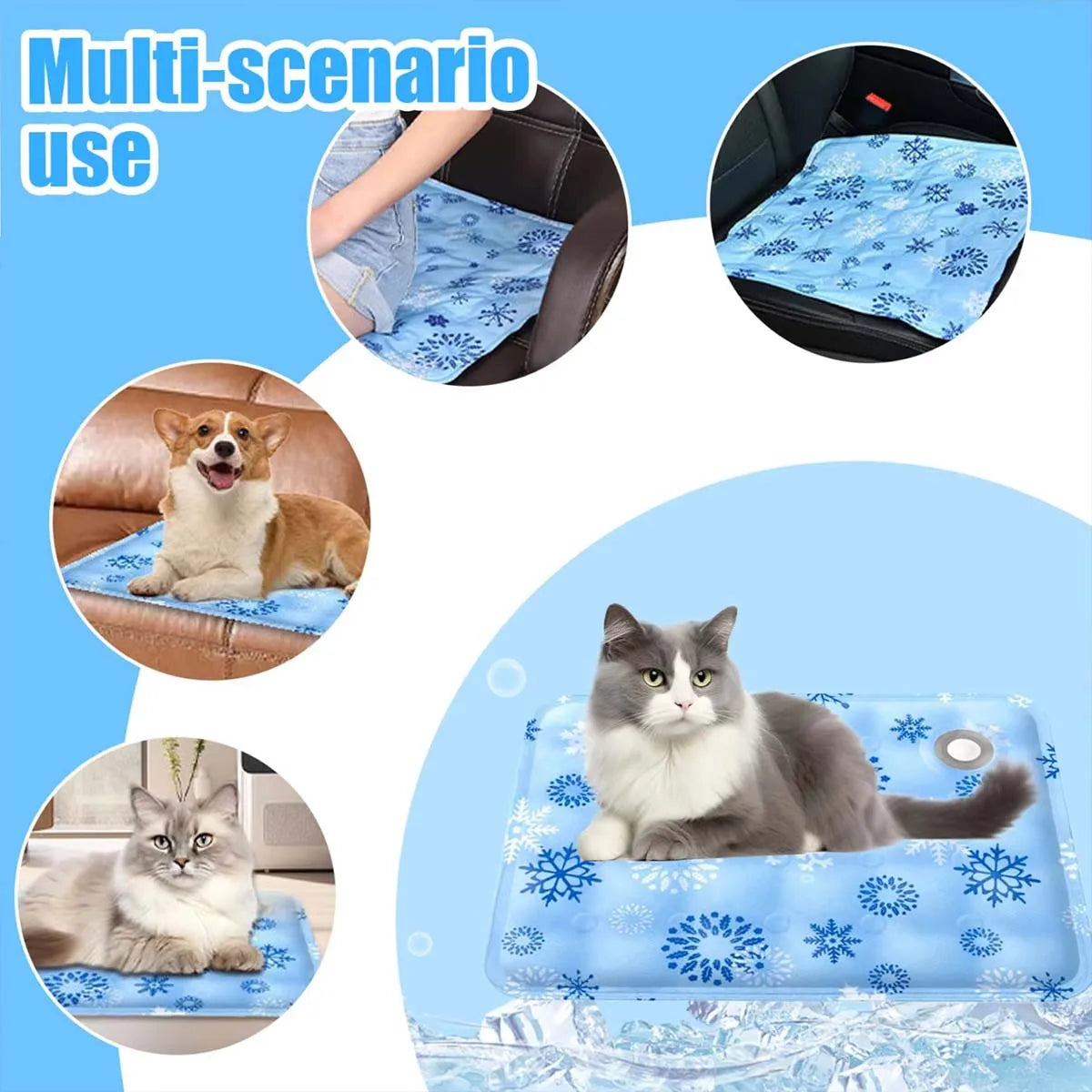 Pet Cooling Mat Dry Ice Pet Cool Pad Water Injection Cooling Dog Beds Keep Your Pet Cool Waterproof Wear Resistant For Dogs&Cats