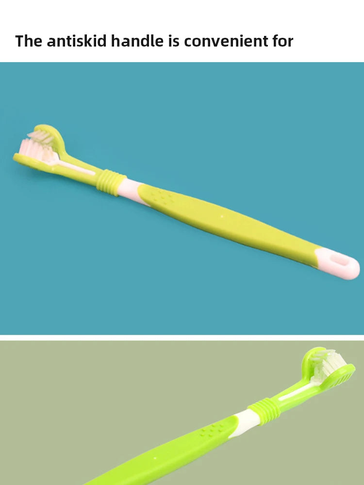 Pet Toothbrush Dog Cleaning Mouth Toothbrush Three Sided Multiangle Cleaning Tartar Teeth Health Care Tool Pet Supplies