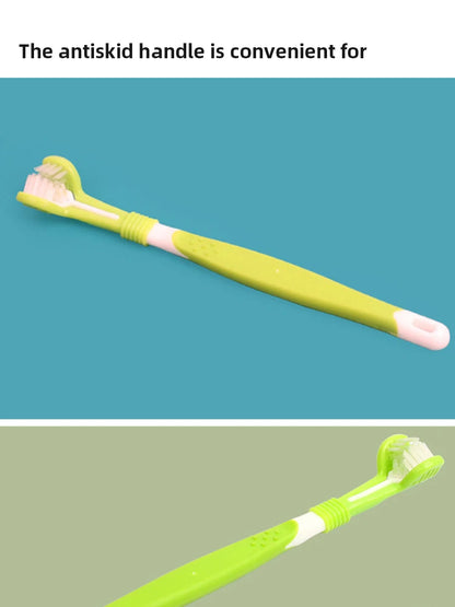 Pet Toothbrush Dog Cleaning Mouth Toothbrush Three Sided Multiangle Cleaning Tartar Teeth Health Care Tool Pet Supplies